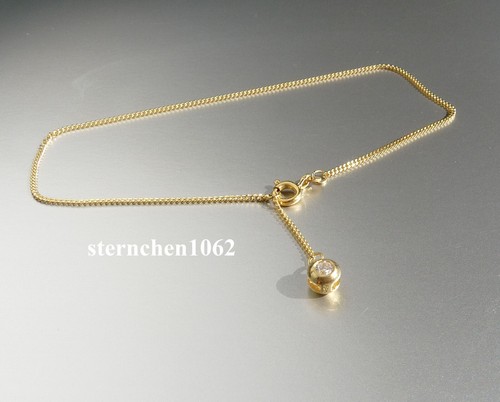 Anklet * 333 Gold * Cubic Zirconia * 25 cm