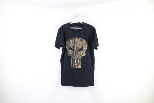 PALACE Marvel Comics Mens Large Faded Realtree Camouflage The Punisher T Shirt Black
