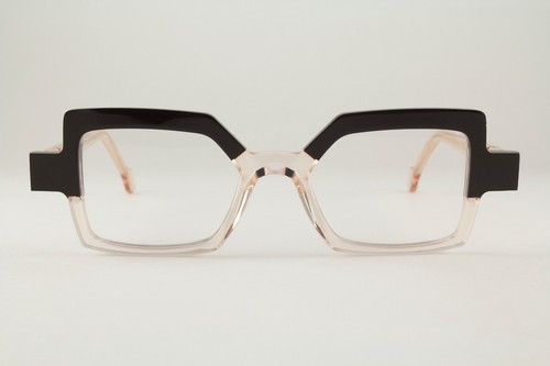 Authentic Anne et Valentin PARTY 9A18 49mm Crystal Peach Black Glasses France