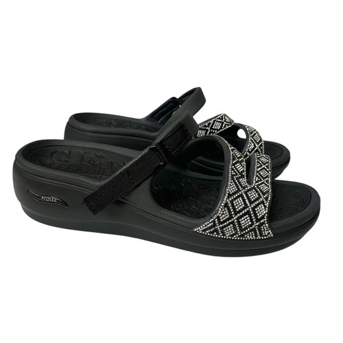 SKECHERS ARCH FIT Skechers Foamies Arch Fit Ascend Sandals 6M Black Rhinestone Show Stopper Slide