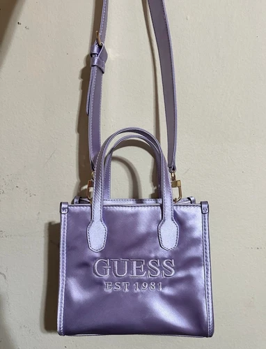 Guess Purple Silvana Mini Tote Bag