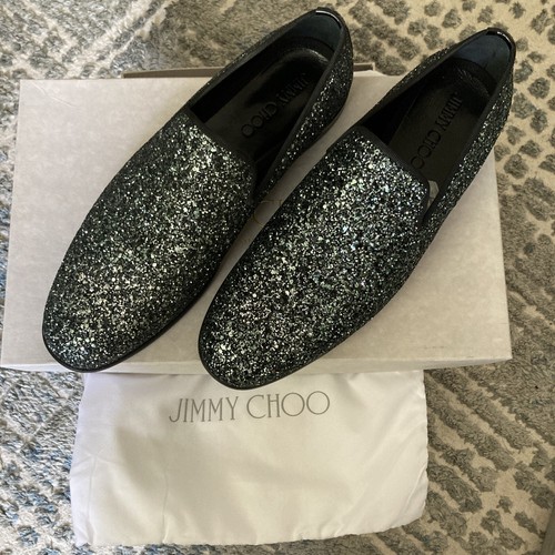 JIMMY CHOO COUTURE Jimmy Choo Marlo IDF 173 Dusk Blue Mix Might night Coarse Gutter Fabric EU 41.5