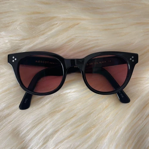 MOSCOT VILDA Black Frame Red Lenses 48 22 145 Mens Sunglasses