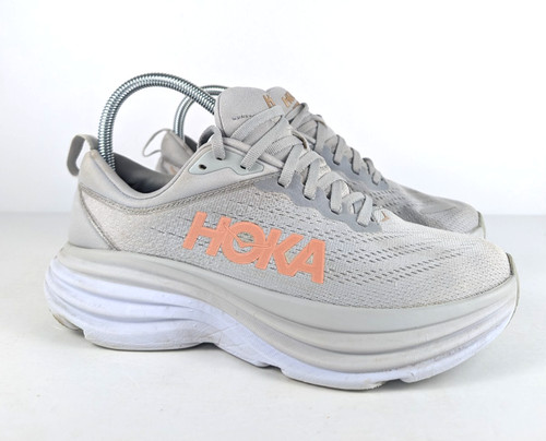 Hoka One One Bondi 8 White Harbor Mist Running Shoes Sneakers Womens Size 7.5