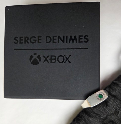 Serge DeNimes Sterling Silver X Box Spiral Ring with Malachite Stone in Box