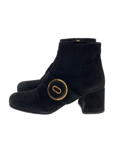 Prada Bottone Stivali 35 Nero