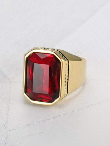 SWAROVSKI Anillos de Oro Sortijas Argollas de Compromiso Matrimonio Oro Para Hombres 10K