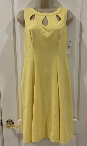 Alyx 8 Yellow Sheath Party Dress Sleeveless Keyhole Jersey Zip Lined Retail$74