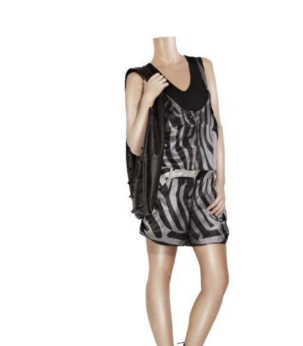 alice temperley London Milena Grey Mix Summer Playsuit Size Uk16 Rrp£420