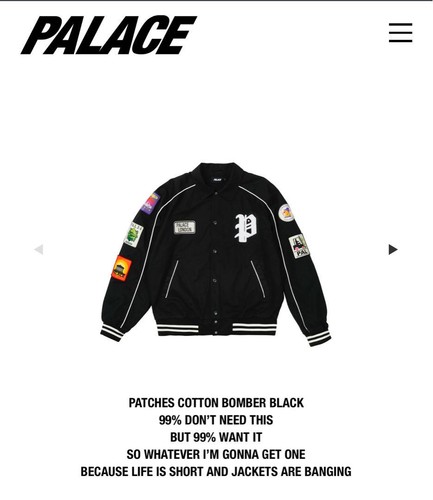 Palace Patches Cotton Bomber Varsity Jacket No.sj2475