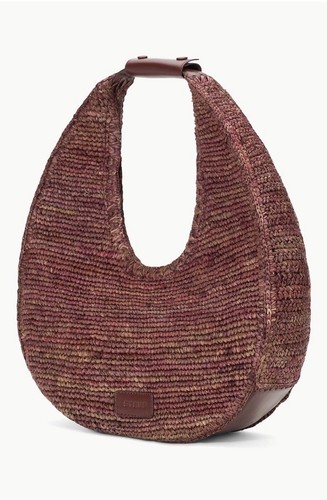 Borsa grande Staud Moon Rafia nuova con etichetta