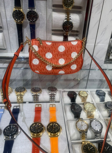 Borsa donna Michael Kors Carmela piccola borsetta messenger tracolla rosso argilla