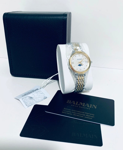 BALMAIN DE BALMAIN B49123985U MOONPHASE DIAMOND PVD G WOMEN'S WATCH 31 MM NEW