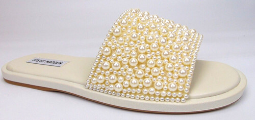 NUOVO! Steve Madden sandali casual da donna Siena  slide  taglia 9 5 M  bianco perla