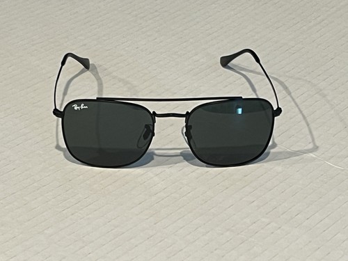 RAY BAN RB3557 54MM Square SUNGLASSES Black Frame/ Black Lens