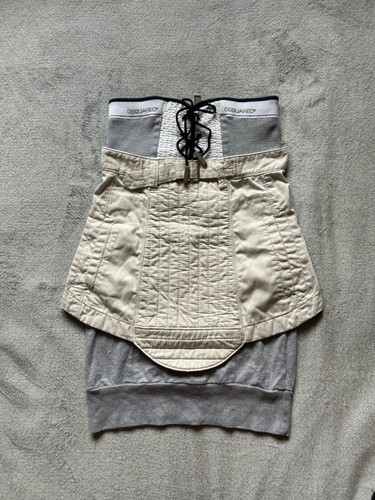 DSQUARED2 Rare Vintage Mini Cotton Corset Dress Y2K Size 40