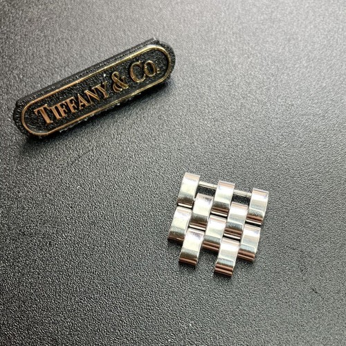 TIFFANY & CO. Cinturino orologio uomo Tiffany bracciale 2 maglie pezzi argento SS 16mm originale