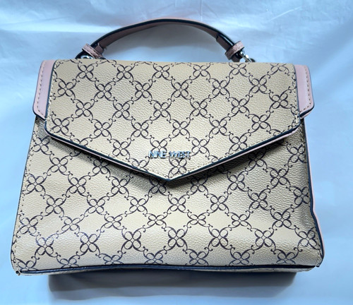 Borsa Nine West rosa manico superiore chiusura a scatto tasche interne borsa PULITA NO cinghia