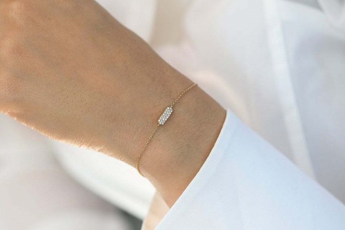 Diamond Bracelet Bar Bracelet 22 Brilliant 0.11ct VS G in 14K 585 G White