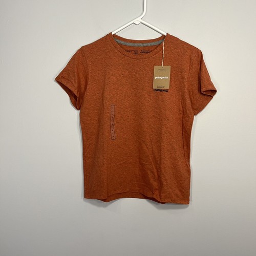 NEW Patagonia Shirt Womens Small Orange P 6 Logo Responsibili Tee Short Sleeve