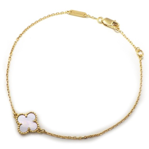 Van Cleef & Arpels Bracelet Sweet Alhambra VCARF68800 Flower White Shell 750YG