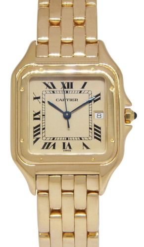 Cartier Panthere Large 18k Yellow G Ivory Dial Quartz Watch 83782747   883968