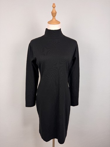 Abito body KENZO Jungle Paris vintage nero 100% lana eleganza manica lunga M