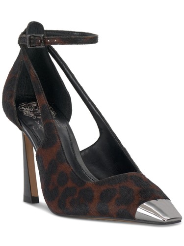 VINCE CAMUTO Womens Brown Metallic Padded Sachel Cap Toe Flare Pumps Shoes 9 M