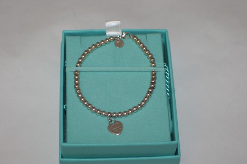 Tiffany & Co. Return to Tiffany Sterling Silver Heart Tag Ball Bead 7" Bracelet