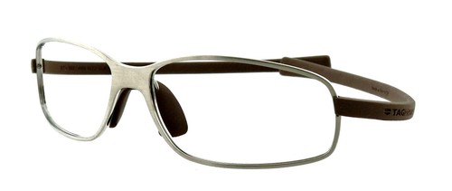 New TAG HEUER TH 5011 022 Curve Reflex 62mm Silver Brown Eyeglasses Frame France