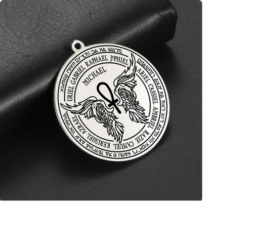 MICHAEL KORS 7 SETTE ARCANGELI SAN MICHAEL RELIGIOSO Ciondolo 24" Collana Argento Sterling 925