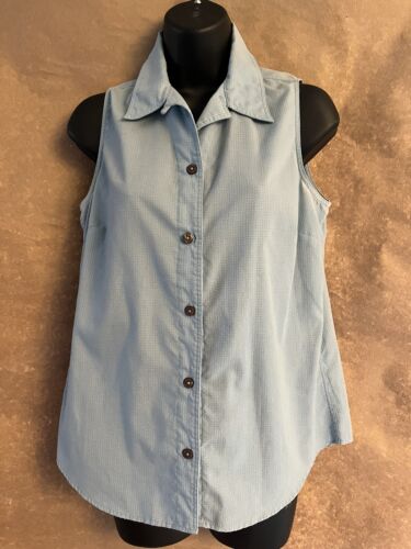 Patagonia Organic Cotton Button Up Sleeveless Shirt Women’s Size Medium