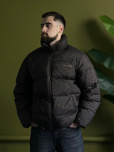Carhartt WIP Springfield Puff Jacket M: Plant Black Paisley Print