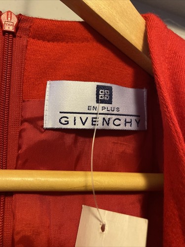 Abito Vintage Givenchy En Plus 100% Lana Rosso Classico Maniche Lunghe