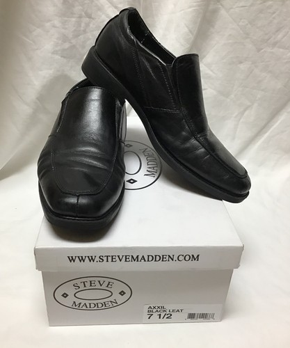 Mens Steve Madden Axxil Leather Slip On Shoes Size 7.5 Black EUC! Only worn 2x!