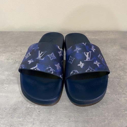 Louis Vuitton Waterfront Line Mules sandali bassi US 10 EU 43 blu navy monogramma uomo