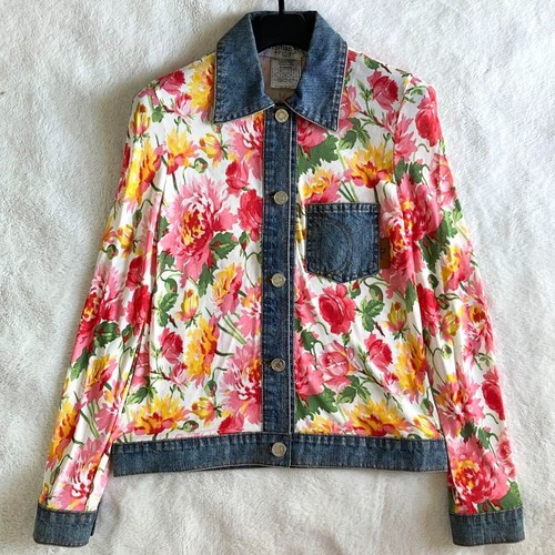 Christian Dior Denim Jacket IT40 US4 M Galliano Mesh Knit Pink From Japan