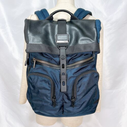 TUMI 232388NVY ALPHA BRAVO LONDON ROLL TOP BACKPACK Navy Nylon Men