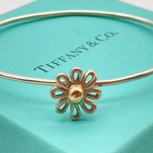 Braccialetto Tiffany & Co. fiore margherita 6 3 4" argento 925 oro 6 4 g