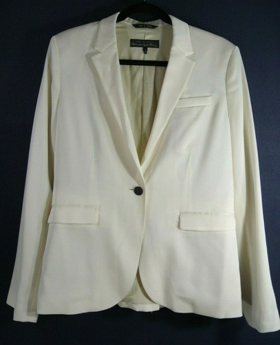 Blazer Rag & Bone Natalie raso twill avorio taglia 8 SJ055 NUOVO