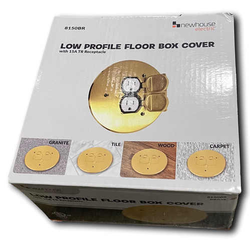 Newhouse Electric Low Profile Brass Floor Box Cover Kit 8150BR