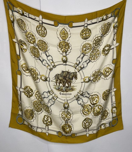 VINTAGE HERMÈS HERMES PARIS SILK SCARF F. DE LA PERRIERE CUIVRERIES ORIGINAL