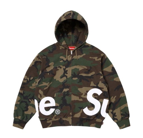 Supreme Big Logo Zip Up Hooded Sweatshirt Camo Size XL