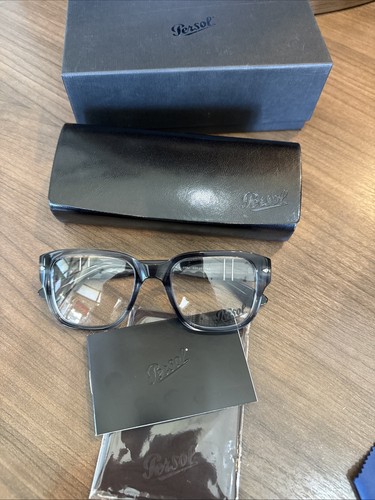 New Genuine PERSOL PO3374 V 1192 STRIPED GREY Eyeglasses Frame (53MM) ITALY