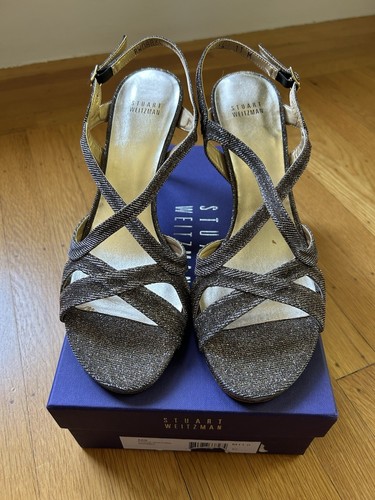 Nuovi con scatola   Stuart Weitzman sandali eleganti donna Axislith Pyrite Notturn   11M