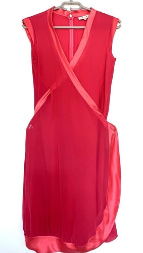 CELINE pink red silk dress
