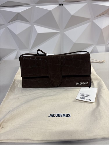 JACQUEMUS The Long Bambino Dark Brown Shoulder Bag New & Authentic