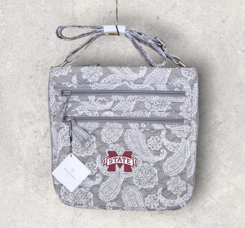 STATE BAGS Vera Bradley Collegiate Crossbody   Mississippi State University Gray   NWT