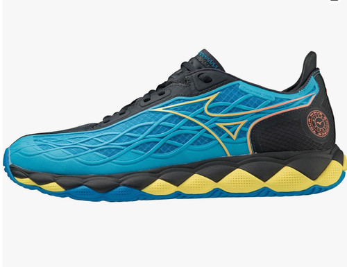 Mizuno Tennis Shoes WAVE ENFORCE TOUR AC Light Blue Yellow Black 61GA2300 25 NEW