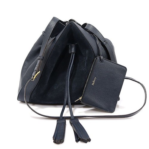 Mulberry Navy Silky Calf Suede Trim Small Millie Bucket Bag Shoulder Bag 5869